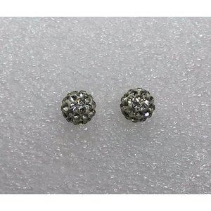 Sterling Silver crystal cluster ball post stud 925